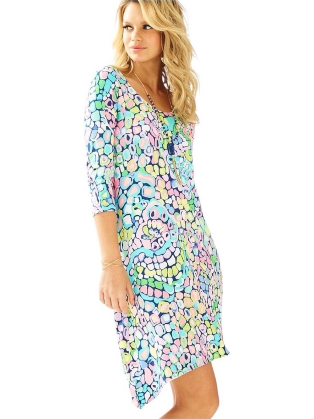 Lilly Pulitzer Ariana Dress Gypsy Jungle Multi-Color Abstract Print Dress NWT